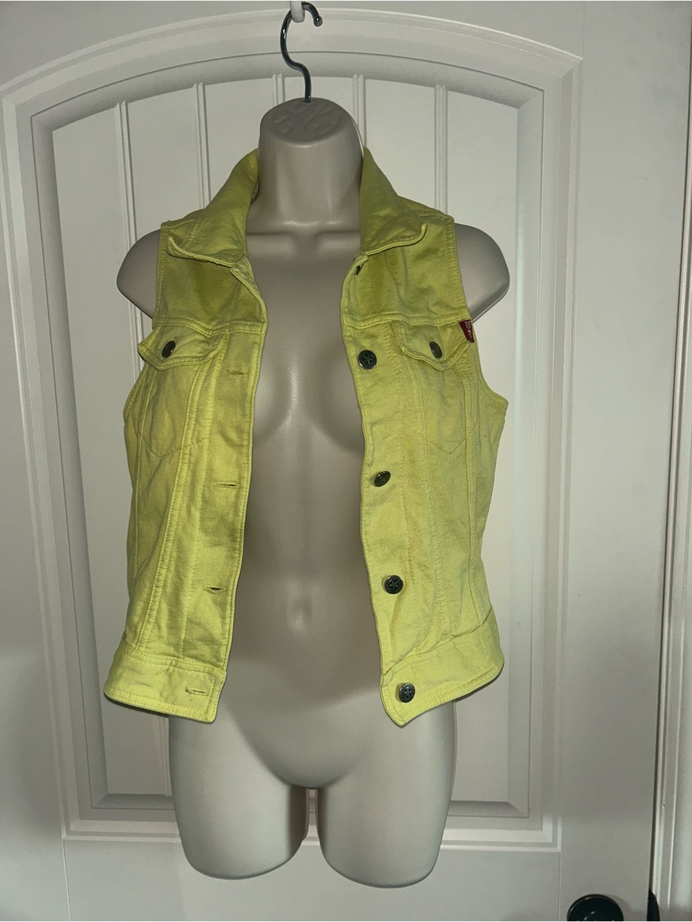 NEW Hard Tail Bright Yellow Cotton Button Up Vest Sz M